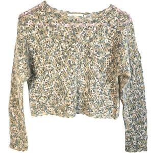 Cape Isle Knitters Sweater Women's M Pastel Mohair Blend Crochet Y2K Feminine